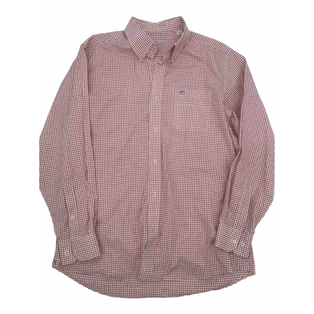 Men's SOUTHERN TIDE Size Large L Classic Fit Button Down Shirt Red Gingham Check